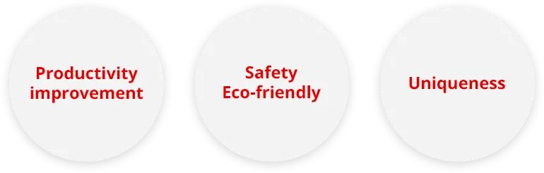 Productivity improvement,Safety Eco-friendly,Uniqueness